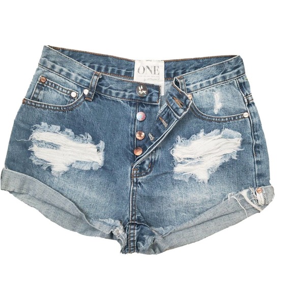 One Teaspoon Pants - One By one Teaspoon X Hawks High-rise Relaxed Twisted Cuff Hem Destroyed 27 W 28